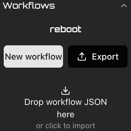 AudioFlow workflow management panel with save and import controls.